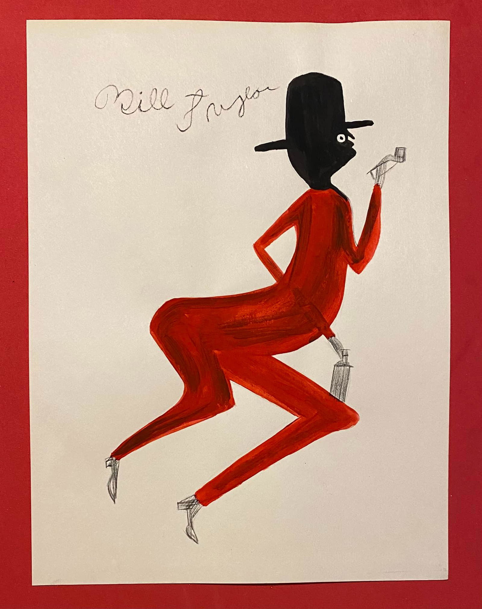 Bill Traylor Drawing On Paper (In The Style Of): William Traylor was an African-American self-taught artist from Lowndes County, Alabama. Born into slavery, Traylor spent most of his post-emancipation life as a sharecropper. It was only after 1939,