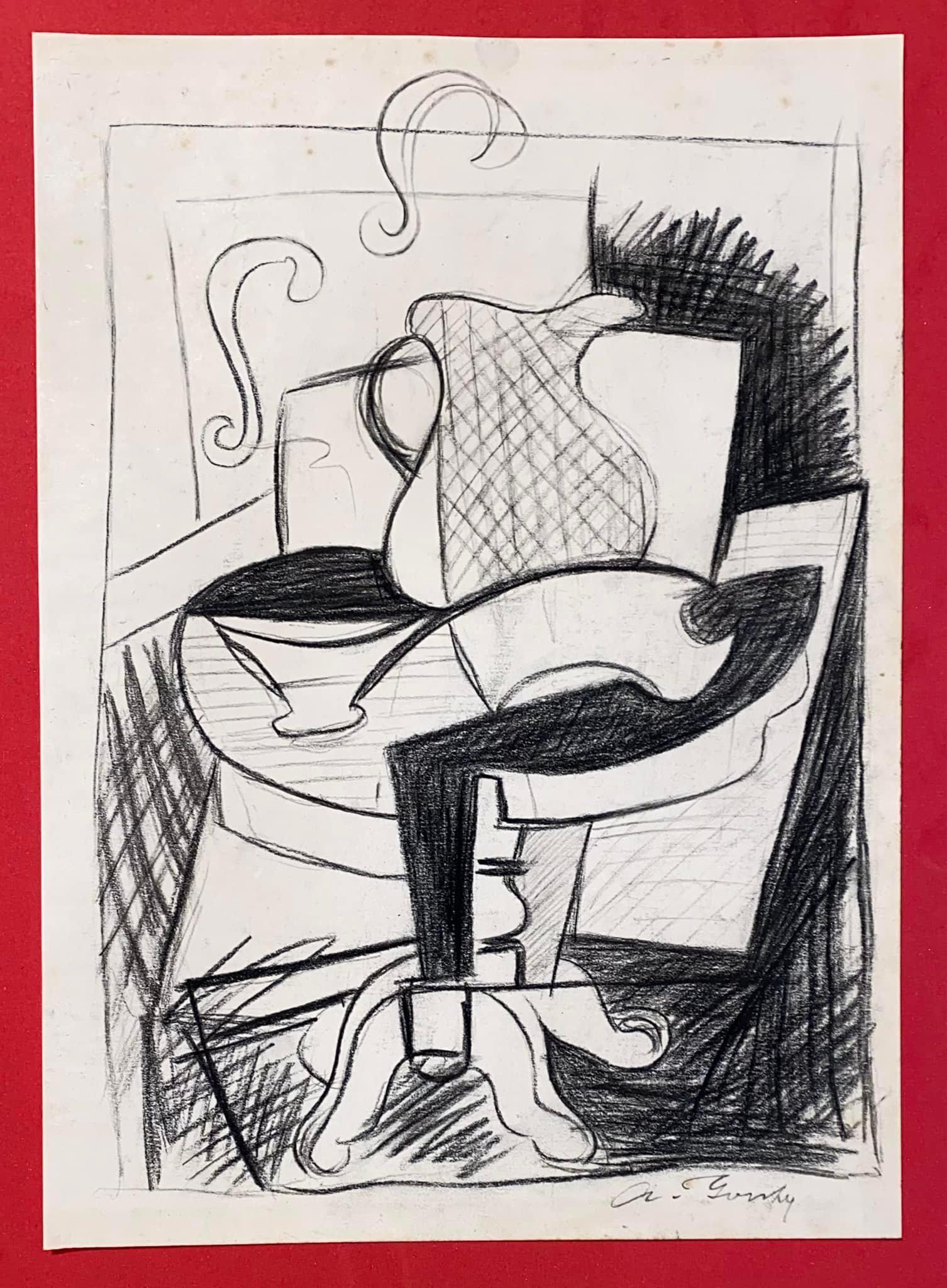 Arshile Gorky Drawing On Paper (In The Style Of): Vostanik Manoog Adoyan, better known as Arshile Gorky, was a naturalized Armenian-American painter and exponent of abstract art. This item will sell as "in the style of................................