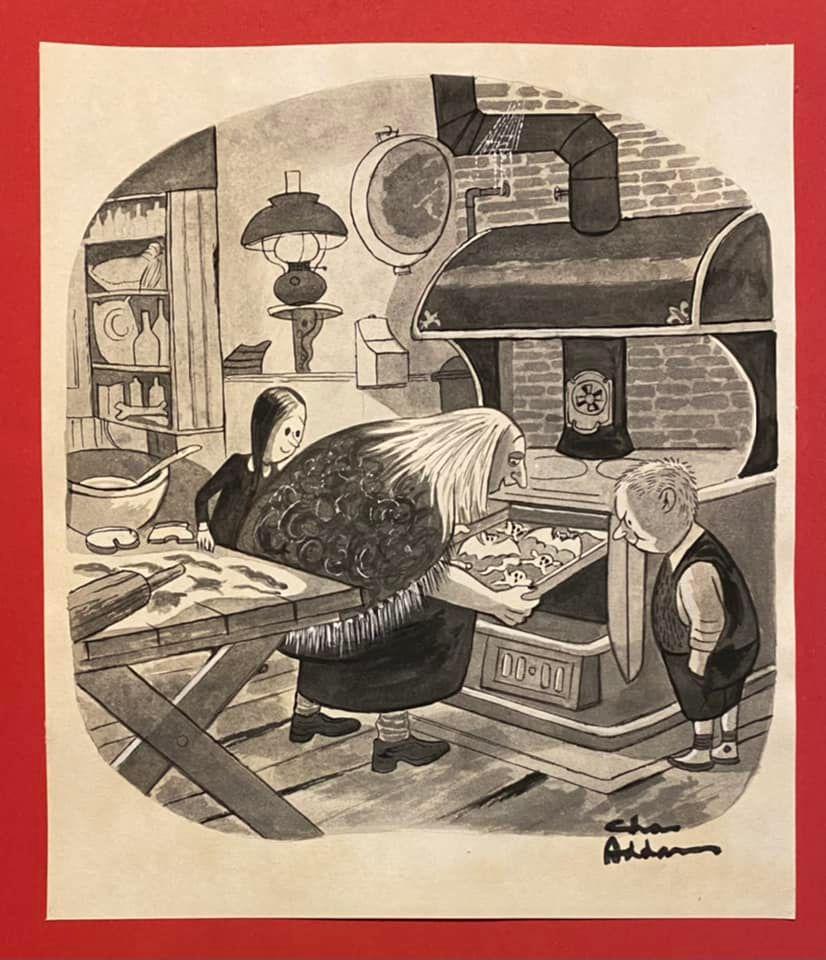 Charles Addams DRAWING ON PAPER (IN THE STYLE OF): (January 7, 1912 September 29, 1988) was an American artist and cartoonist known for his darkly humorous and macabre characters. He signed his cartoons under the pen name Chas Addams. Some of the recu