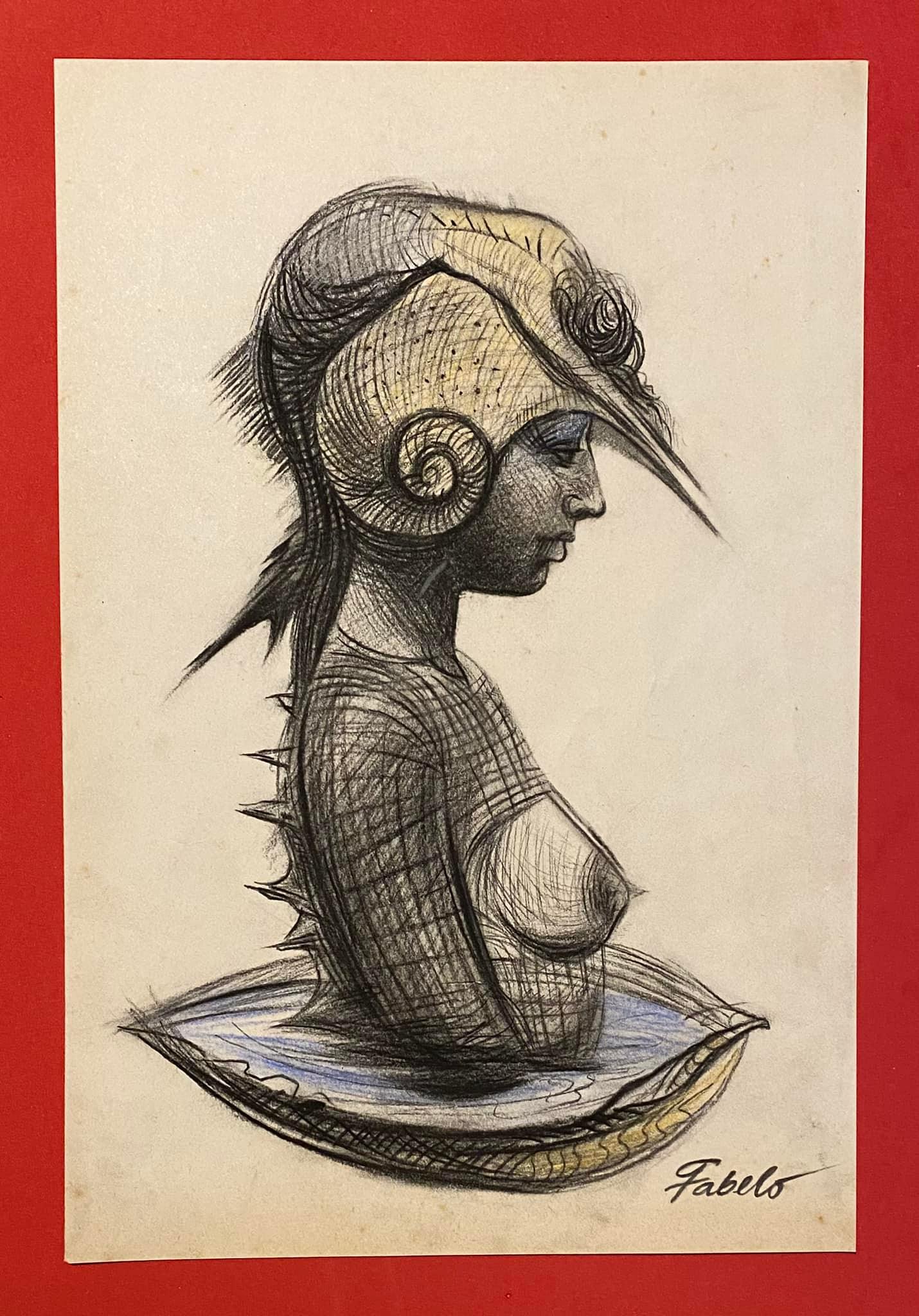 Roberto Fabelo Drawing On Paper (In The Style Of): Painter, draftsman, engraver, illustrator and sculptor, he was born in GuÃƒÂ¡imaro, Cuba, on January 28, 1950. His childhood was spent in his hometown, where he constantly drew on different paper 