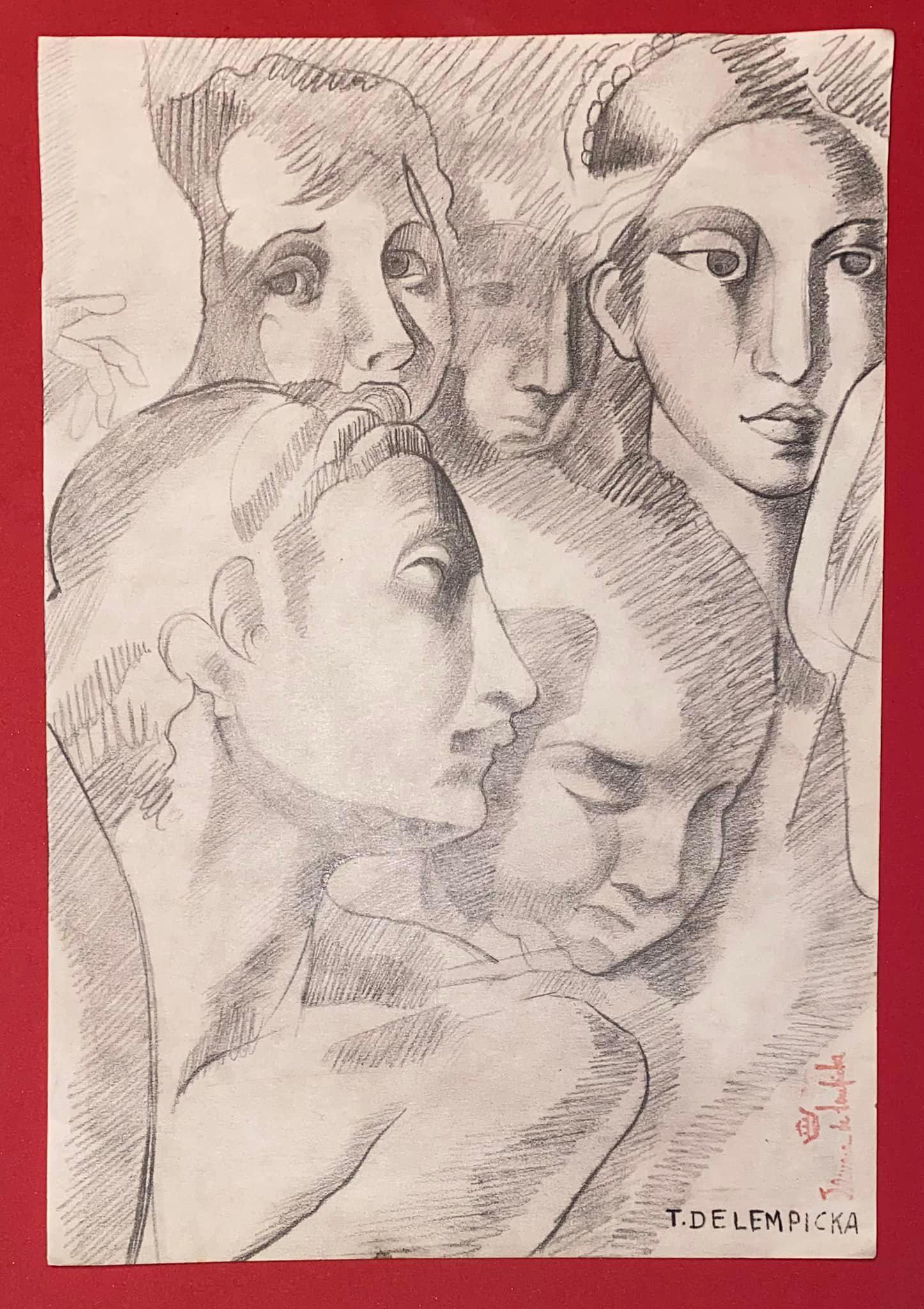 Tamara de Lempicka Drawing On Paper (In The Style Of): Tamara de Lempicka, also known as Tamara Ã…empicka, born Tamara Rosalia Gurwik-GÃƒÂ³rska, was a Polish painter who achieved fame in Europe, especially in France, and in the United States with h