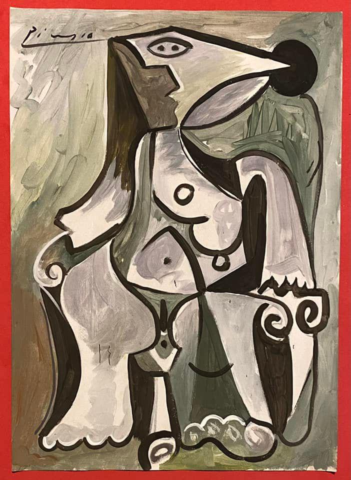 Pablo Picasso (In the style of) Gouache on Paper (1 of 2)