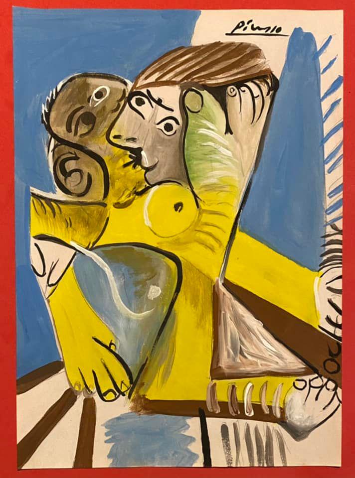 Pablo Picasso (In the style of) Gouache on Paper (1 of 2)