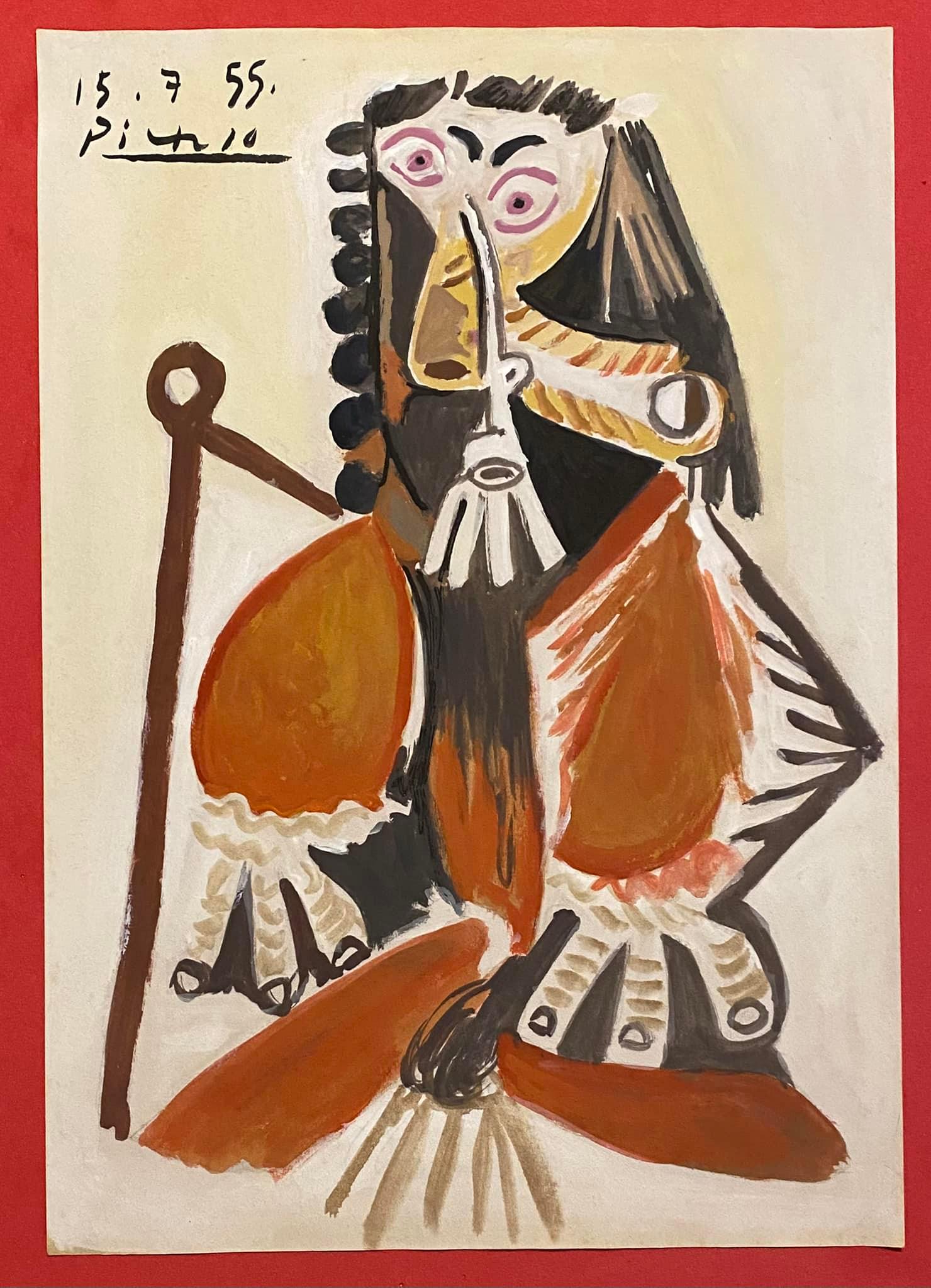 Pablo Picasso (In the style of) Gouache on Paper (1 of 2)