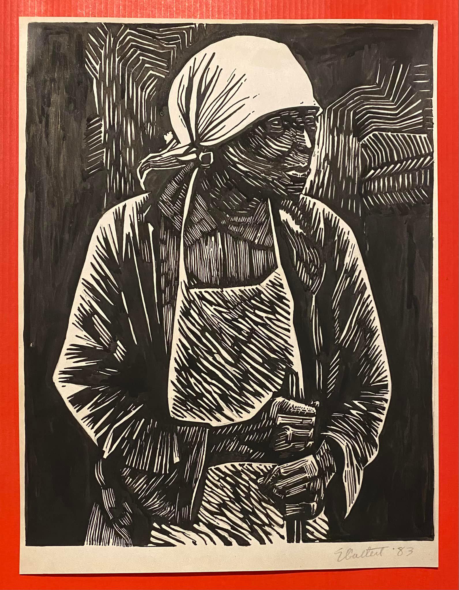 ELIZABETH CATLETT DRAWING ON PAPER (IN THE STYLE OF): Elizabeth Catlett Mora (Washington D.C., April 15, 1915 - Cuernavaca, April 2, 2012) was a Mexican-born African-American sculptor and printmaker. ... In 1947 she married Mexican artist Francisco Mora,