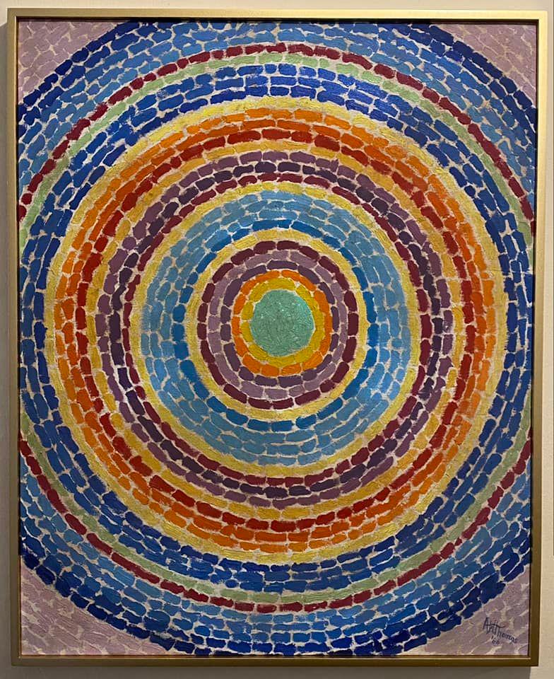 Alma Thomas (American, 1891-1978) (in the style of): In the style of Alma Thomas Oil On Canvas 32" x 26" in. Alma Woodsey Thomas was a black "color fields" expressionist painter and art teacher. She lived much of her life in Washington, D.C. The Washing