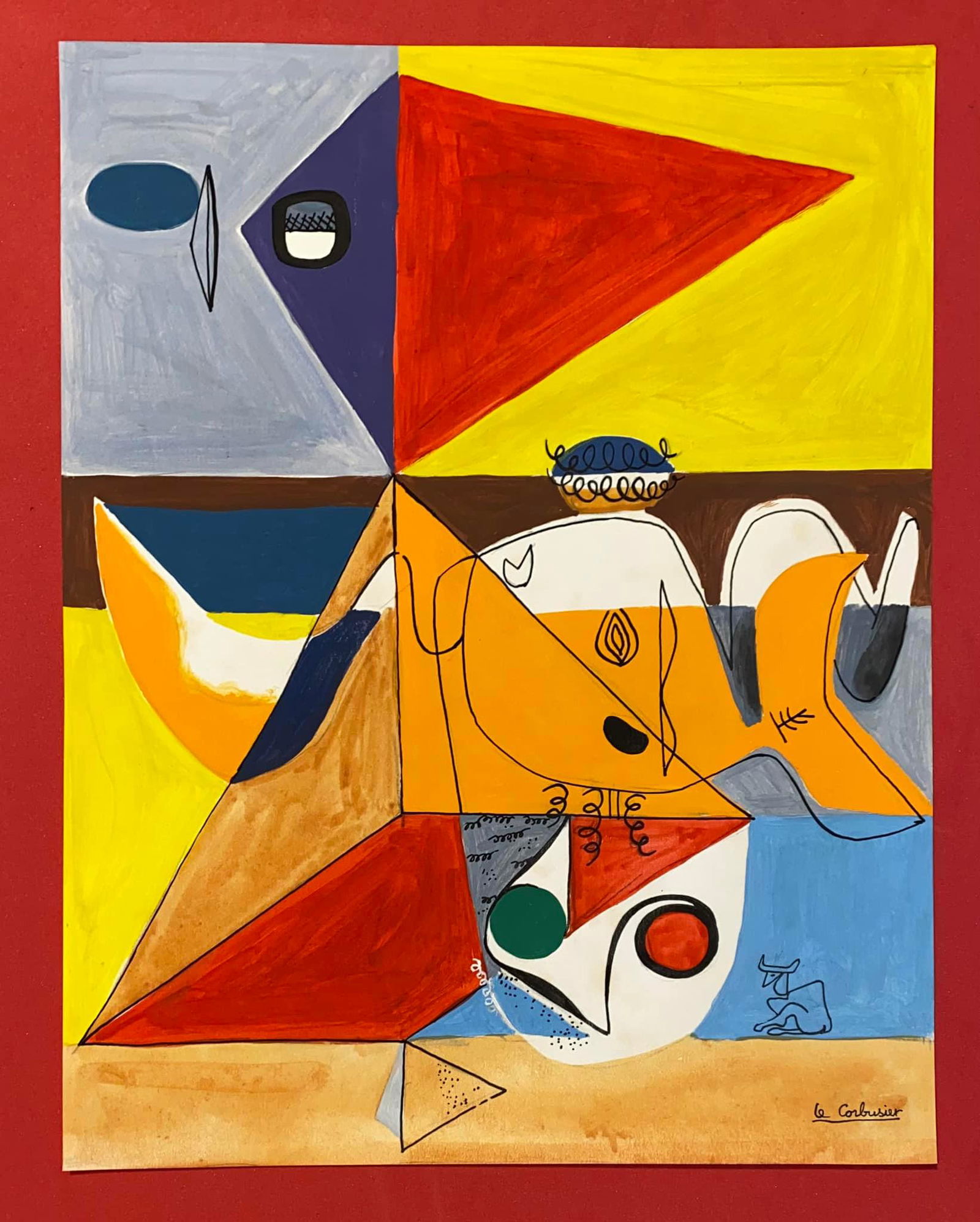 Le Corbusier Drawing On Paper (In The Style Of) (1 of 2)