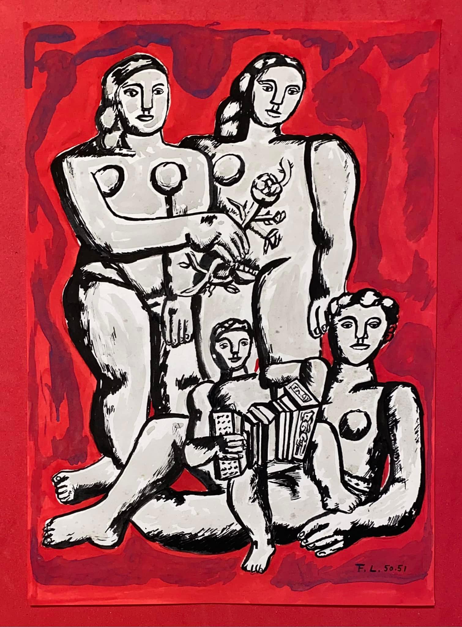 Fernand Leger Drawing On Paper (In The Style Of) (1 of 2)