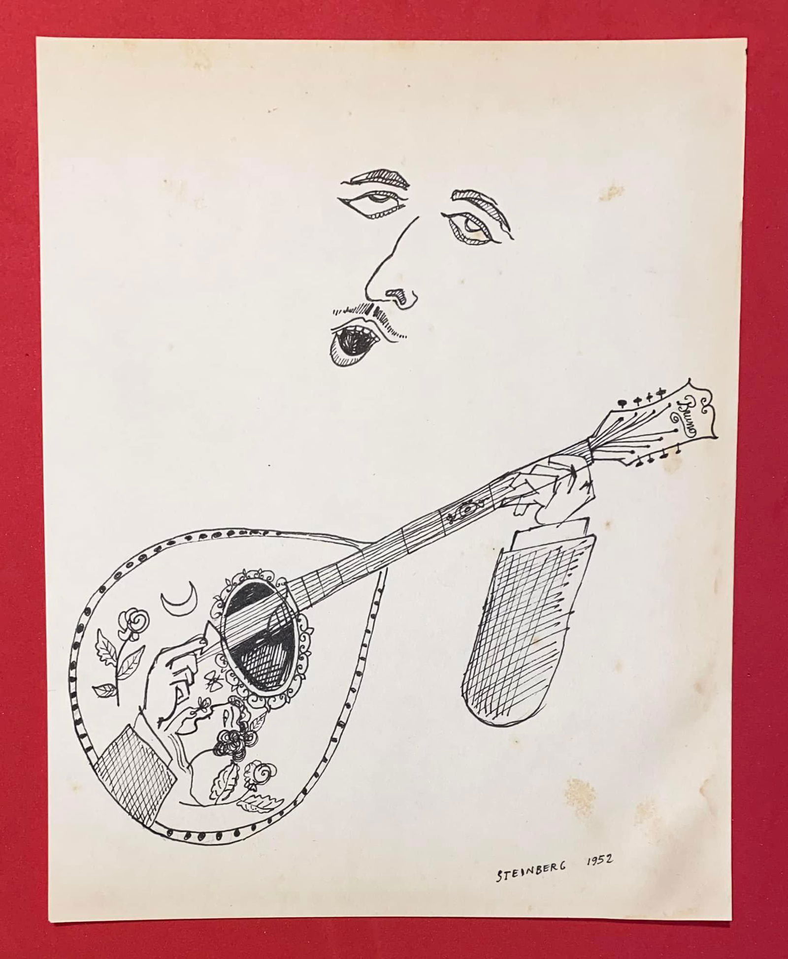 Saul Steinberg Drawing On Paper (In The Style Of) (1 of 2)