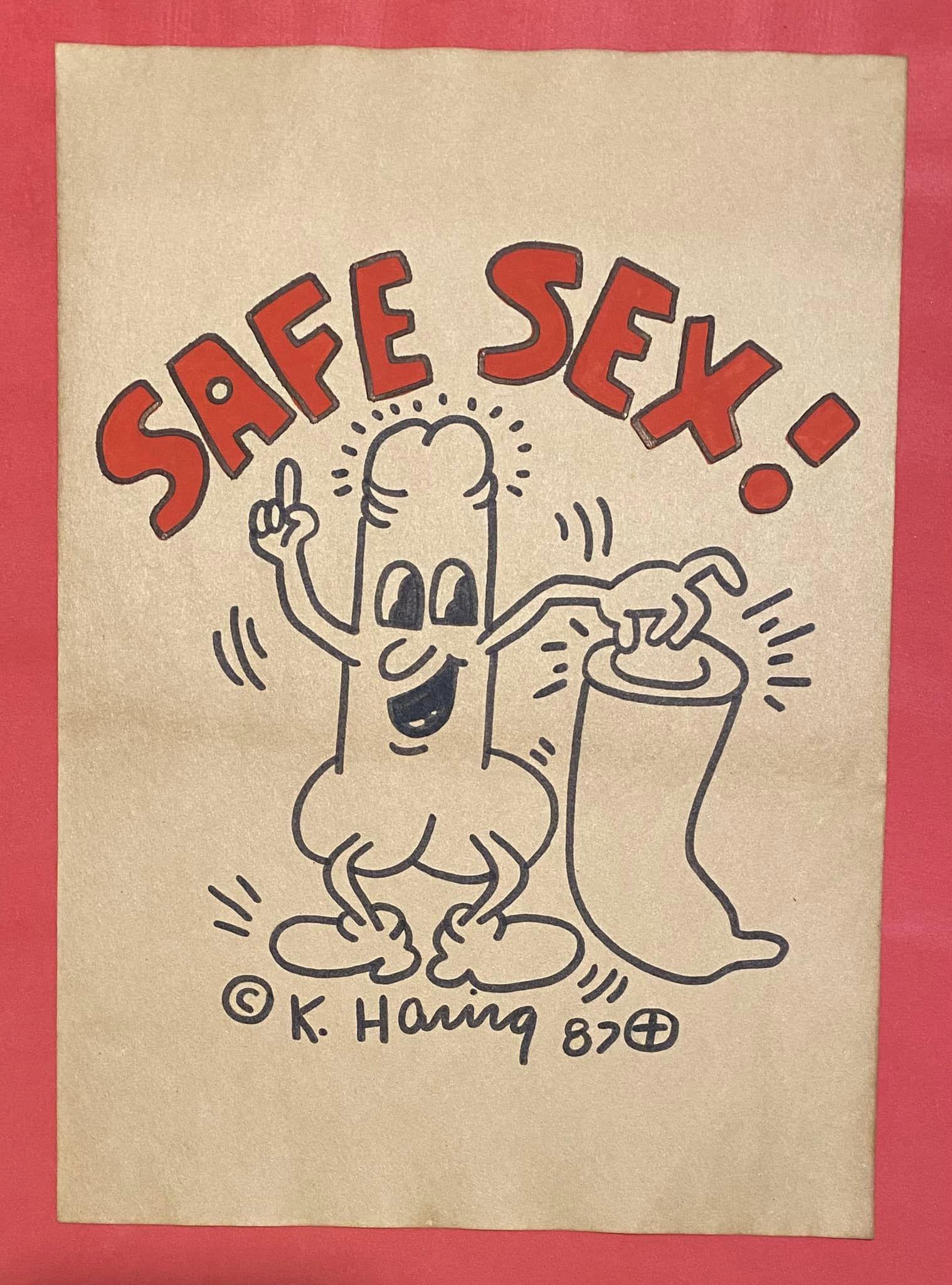 Keith Haring mixed media drawing (in the style of): In the style of Keith Haring Drawing on paper 11 3/4 x 8 1/4 in. Keith Haring was born in 1958 in Reading, Pennsylvania, and grew up in Kutztown, a nearby town. He died in New York in 1990. ... In 198