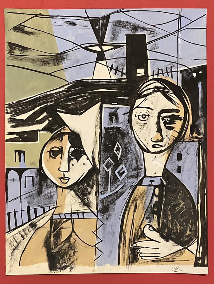 Ram Kumar (al estilo de): In the style of Ram Kumar 13 1/4 x 10 1/4 in. Ram Kumar (23 September 1924 â€“ 14 April 2018) was an Indian artist and writer who has been described as one of India's foremost abstract painters.