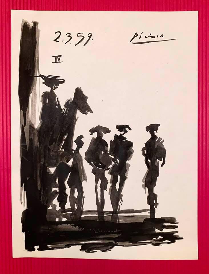 Pablo Picasso Drawing On Paper (In the Style of): In the style of Pablo Picasso Drawing on paper 10 1/4 x 7 1/2 in. Pablo Picasso, France; April 8, 1973), known as Pablo Picasso, was a Spanish painter and sculptor, creator, along with Georges Braque