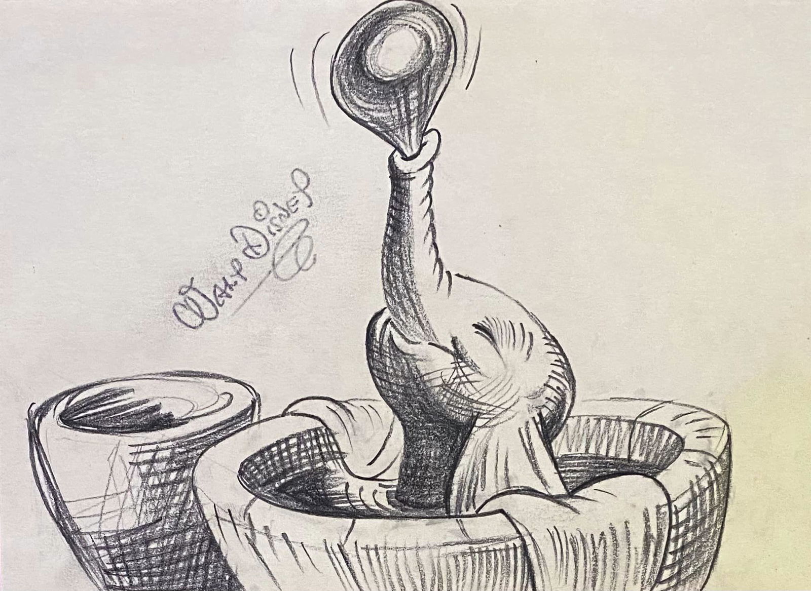 Walt Disney Drawing On Paper (In the Style Of) (1 of 2)