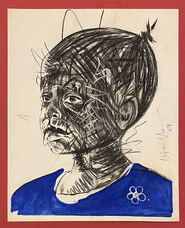 NELSON MAKAMO DRAWING ON PAPER (IN THE STYLE OF): In my work, I reflect on the movement of culture amongst the youth living in and around the city. My observation is that there is an exchange between people where we adopt each other cultures that are