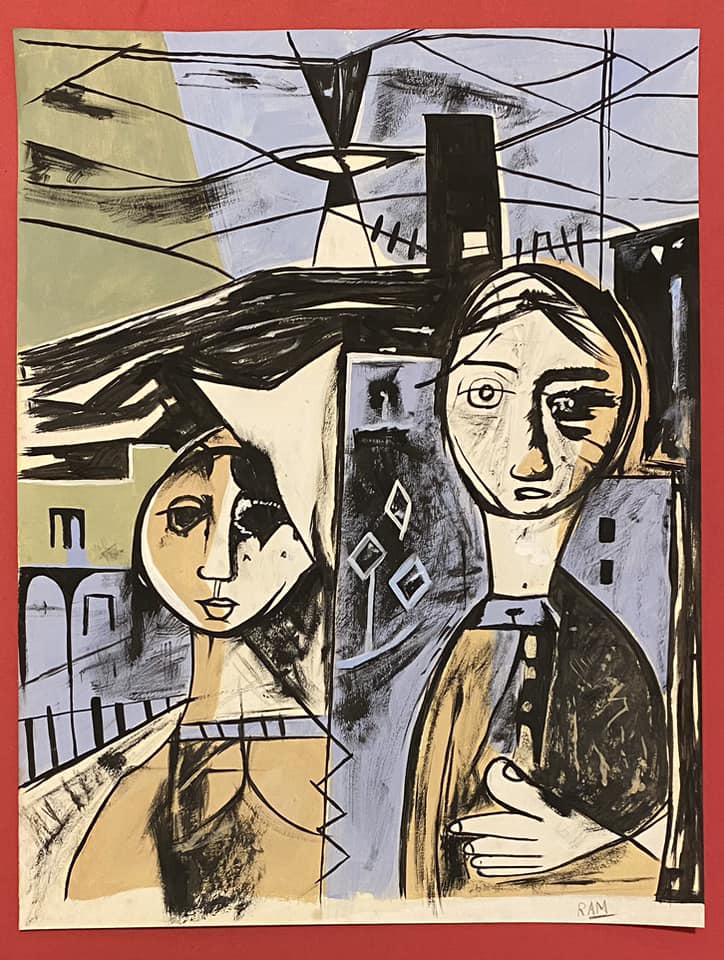 Ram Kumar (al estilo de): In the style of Ram Kumar 13 1/4 x 10 1/4 in. Ram Kumar (23 September 1924 Ã¢€â€œ 14 April 2018) was an Indian artist and writer who has been described as one of India's foremost abstract p