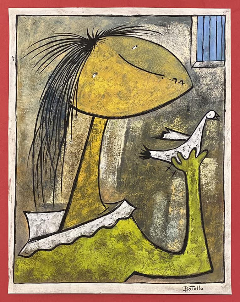 Angel Botello (Puerto Rican, 1913-1986) In the style of: Angel Botello (Puerto Rican, 1913-1986) In the style of. ÃƒÆ’ngel Botello was a Spanish-Puerto Rican painter, sculptor and graphic artist. He was nicknamed "The Caribbean Gauguin" for his use of 