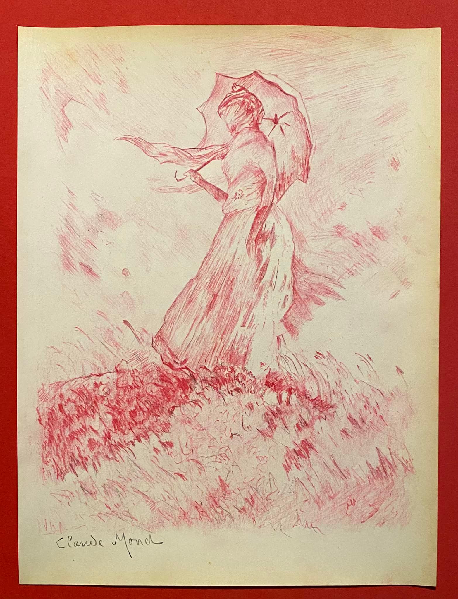 Claude Monet Drawing On Paper (In The Style Of) (1 of 2)