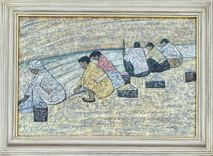 Park Su-Geun, (1914-1965, Korean) (IN THE STYLE OF): Korean framed oil painting, style of to Park Su-Geun, (1914-1965, Korean), signed to the right; overall good condition. This item will sell as "in the style of".............................In the