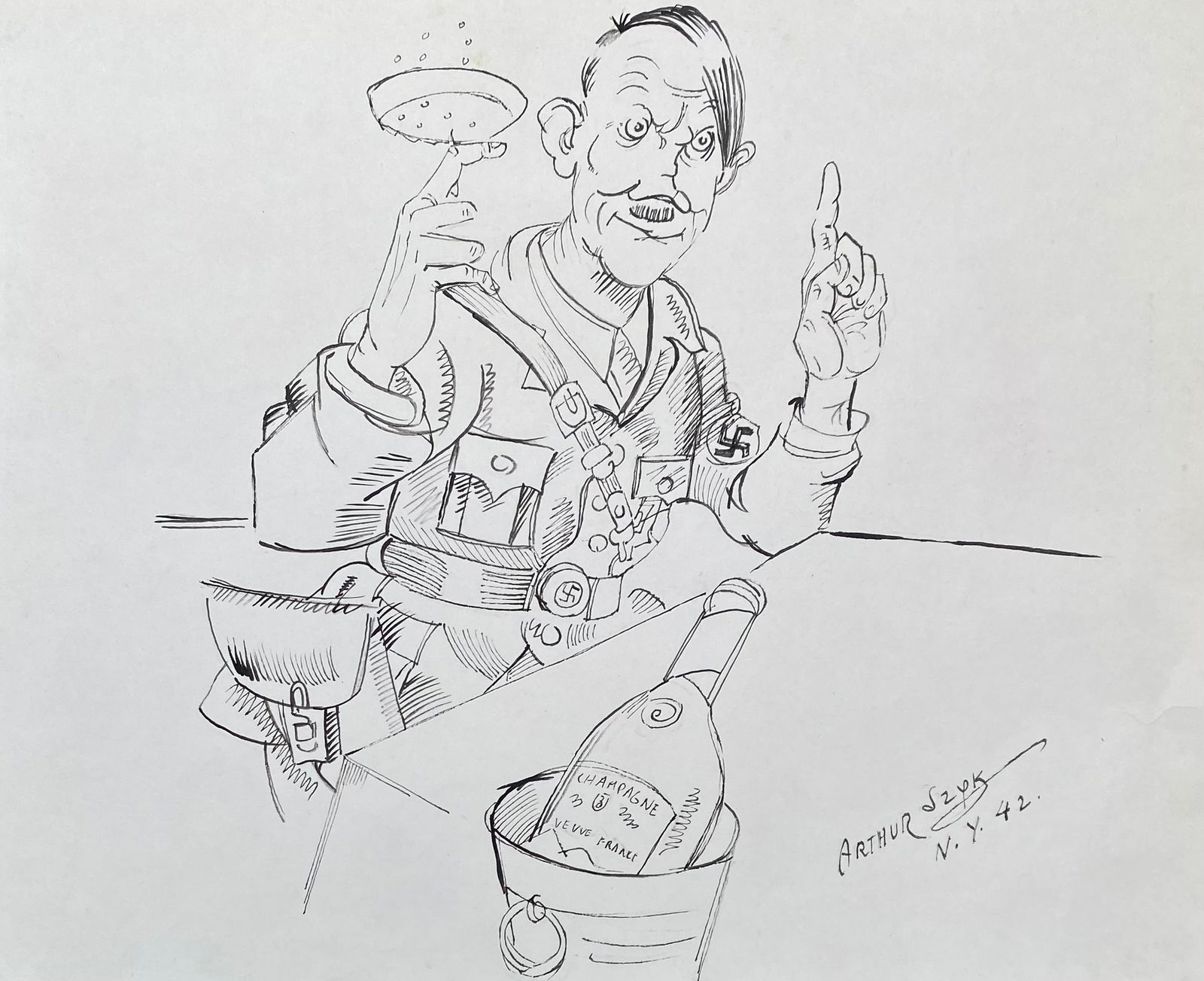 Arthur Szyk (in the style of): Arthur Szyk; June 3, 1894 â€“ September 13, 1951 was a Polish-born Jewish artist who worked primarily as a book illustrator and political artist throughout his career. This item will be sold as "