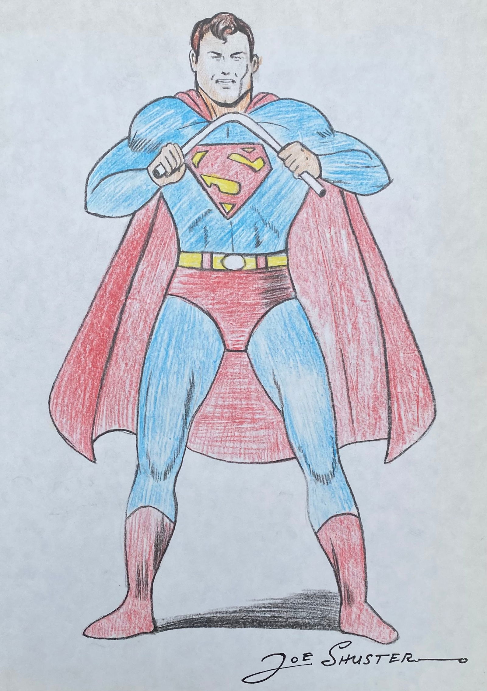 JOE SHUSTER (IN THE STYLE OF): Joe Shuster (Canadian-American, 1914-1992) was best known for co-creating the Superman character along with the writer Jerry Siegel (American, 1914-1996). He is a member of the Will Eisner Comic Book