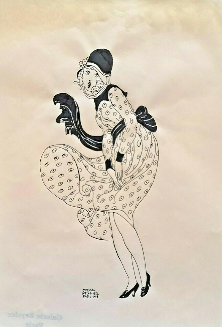 Gerda Wegener (Drawing on paper) In the style of (1 of 2)