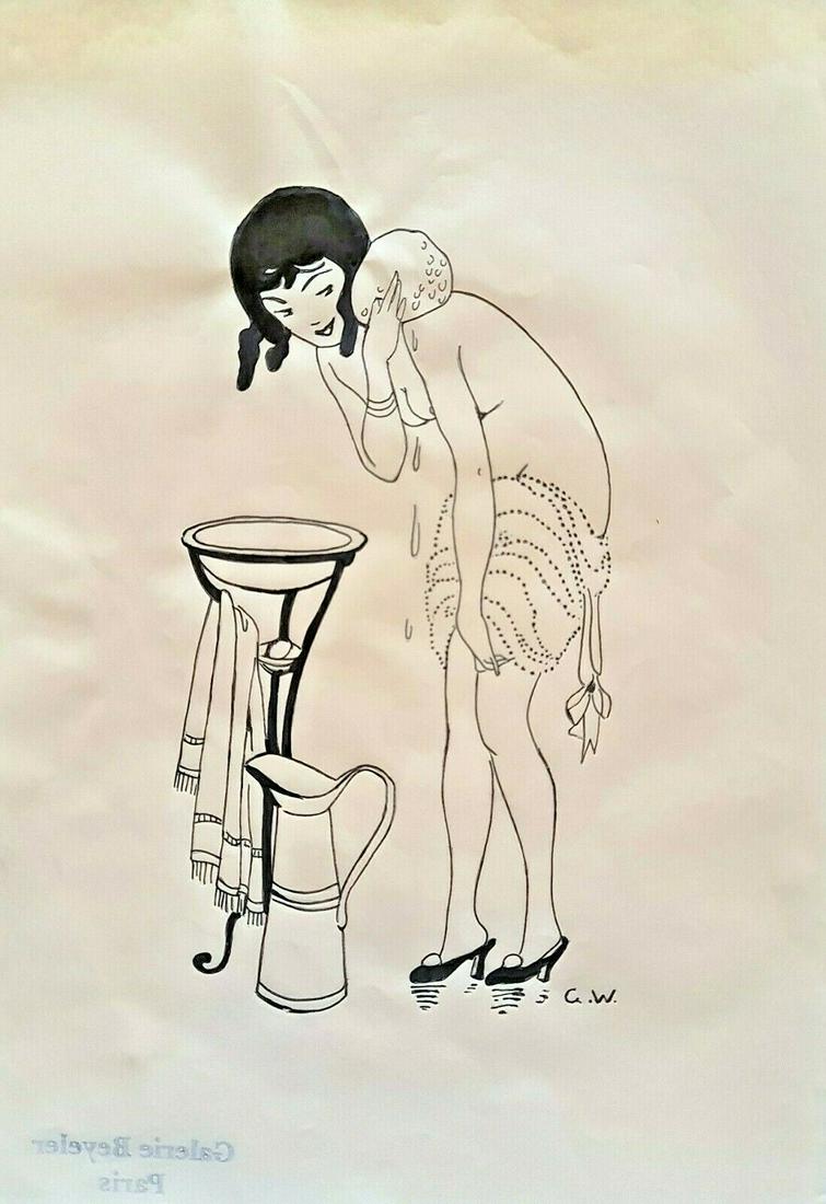 Gerda Wegener (Drawing on paper) In the style of (1 of 2)