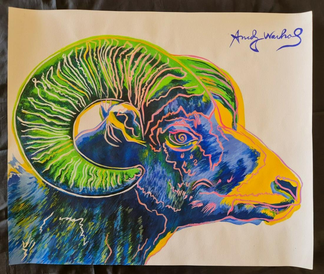 Andy Warhol. Handmade Painting on Cardboard 30cm x 35cm In the style of (1 of 2)