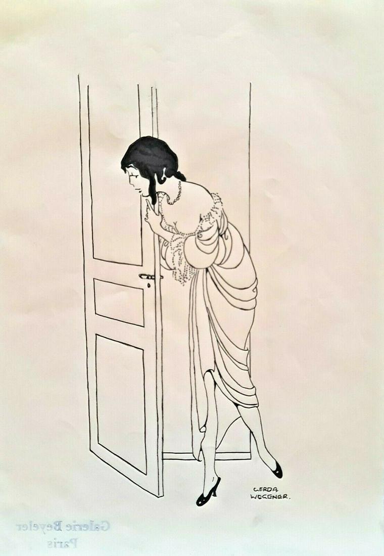 Gerda Wegener (Drawing on paper) A4 (8.27 in x 11.69 in) In the style of: In the style of Gerda Wegener (15 March 1886 - 28 July 1940) was a Danish illustrator and painter. Wegener is known for her fashion illustrations and later her paintings that pushed the boundaries her