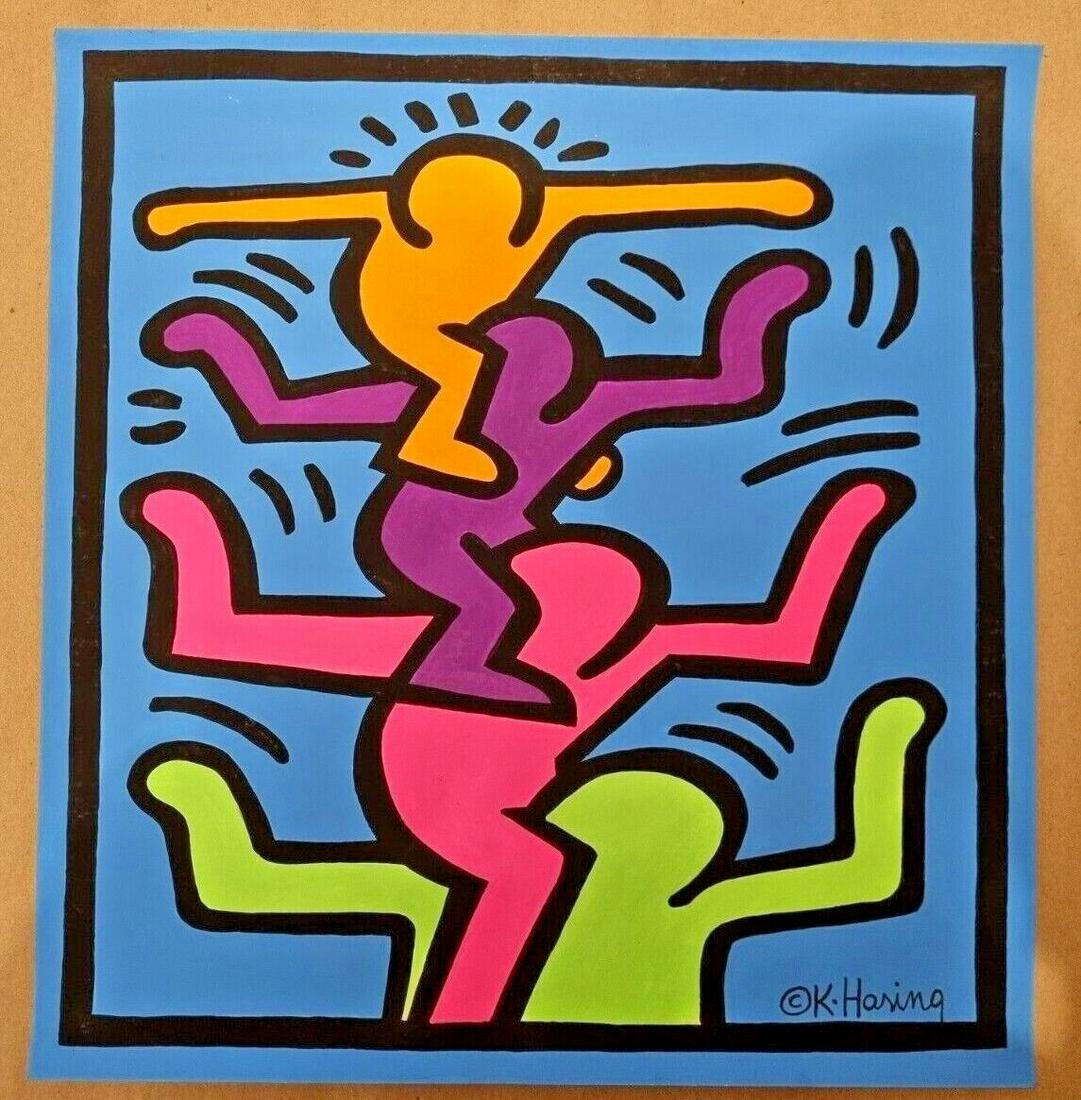 Keith Haring Handmade Drawing On Carboard, 30X35cm In the style of (1 of 2)