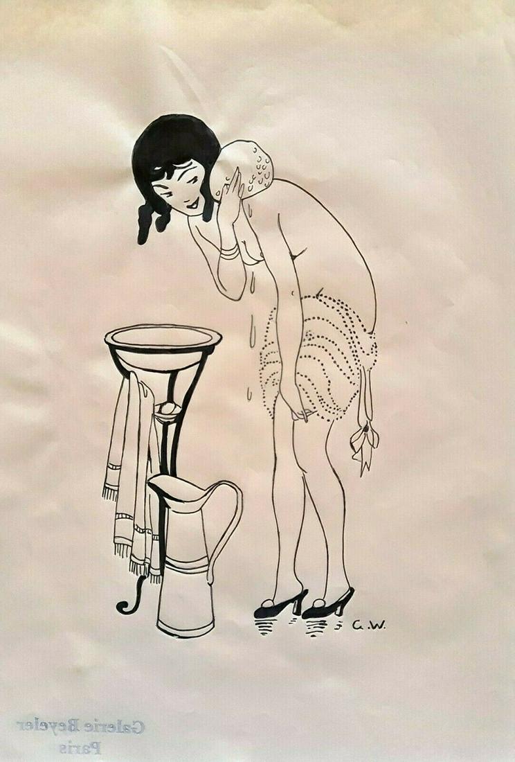 Gerda Wegener (Drawing on paper) 21cm x 30cm A4 In the style of: In the style of Gerda Wegener (15 March 1886 - 28 July 1940) was a Danish illustrator and painter. Wegener is known for her fashion illustrations and later her paintings that pushed the boundaries her