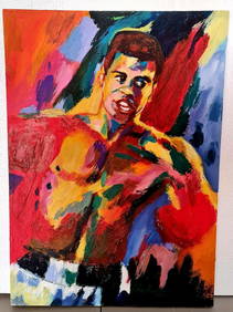 Leroy Neiman Muhammad Ali (Oil  on Canvas) 50cm x 70cm In the style of (1 of 4)
