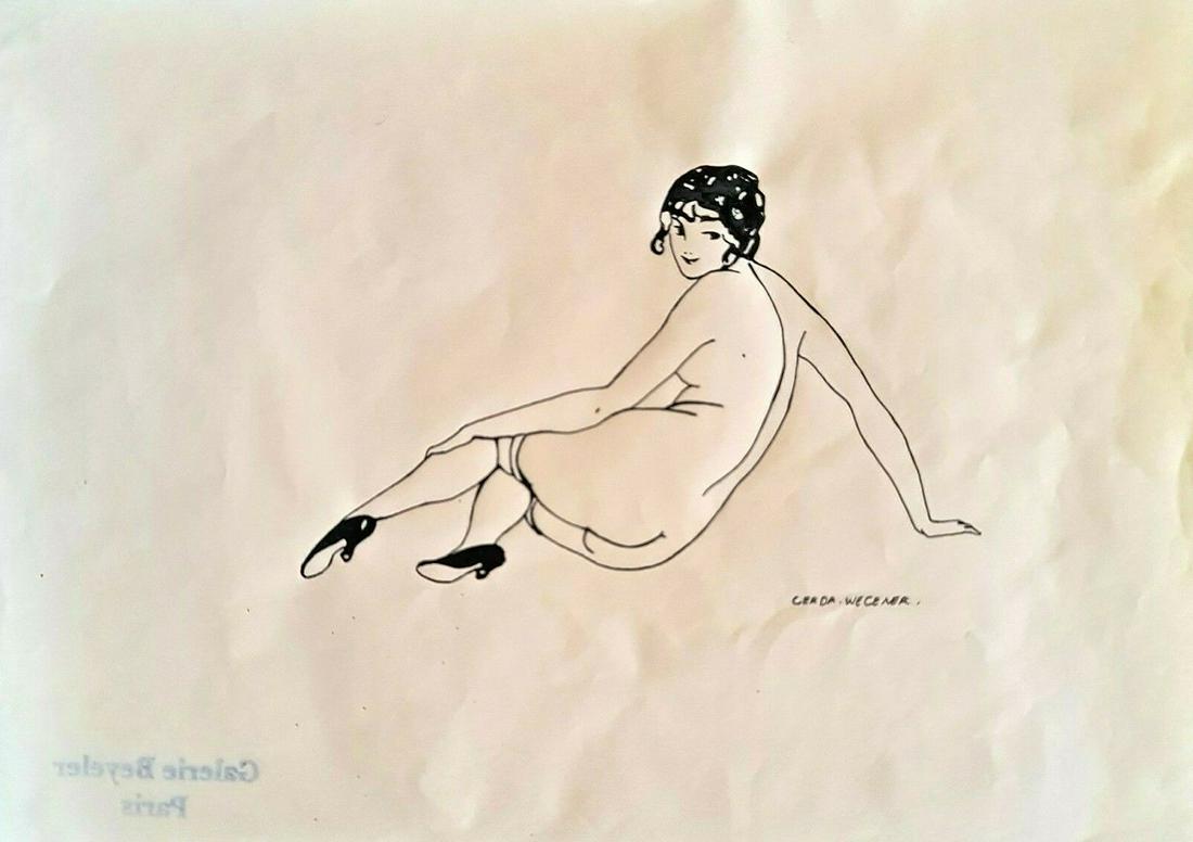 Gerda Wegener (Drawing on paper) 21cm x 30cm A4 In the style of: In the style of Gerda Wegener (15 March 1886 - 28 July 1940) was a Danish illustrator and painter. Wegener is known for her fashion illustrations and later her paintings that pushed the boundaries her