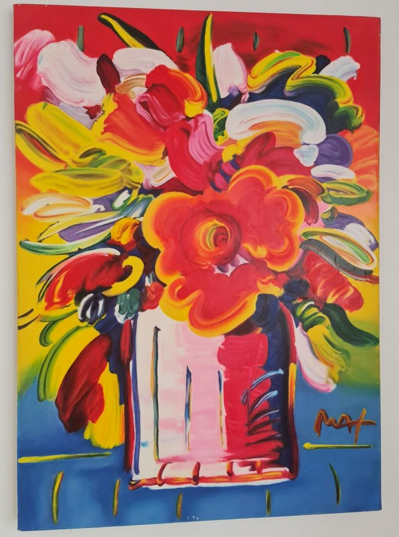 Peter Max (Acrilyc on Canvas) 50 x70 cm In the style of: In the style of Peter Max (October 19, 1937) is a German-American artist known for using bright colors in his work. Works by Max are associated with the visual arts and culture of the 1960s. â€œIn