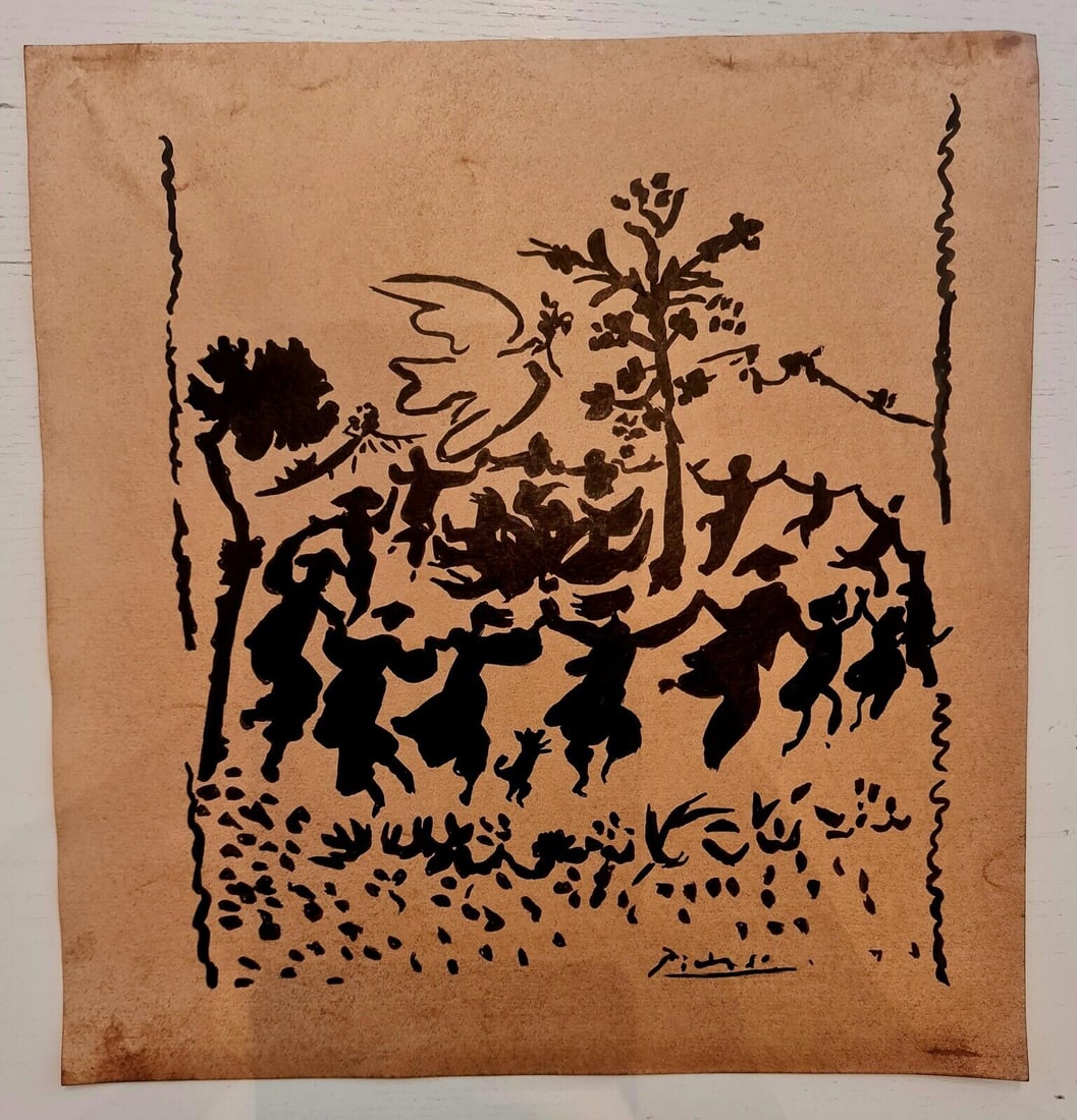 Pablo Picasso (Drawing on cardboard) 35cm x 33cm In the style of In the style of: In the style of Pablo Picasso (25 October 1881 - 8 April 1973) was a Spanish painter, sculptor, printmaker, ceramicist and theatre designer who spent most of his adult life in France. Regarded as one 