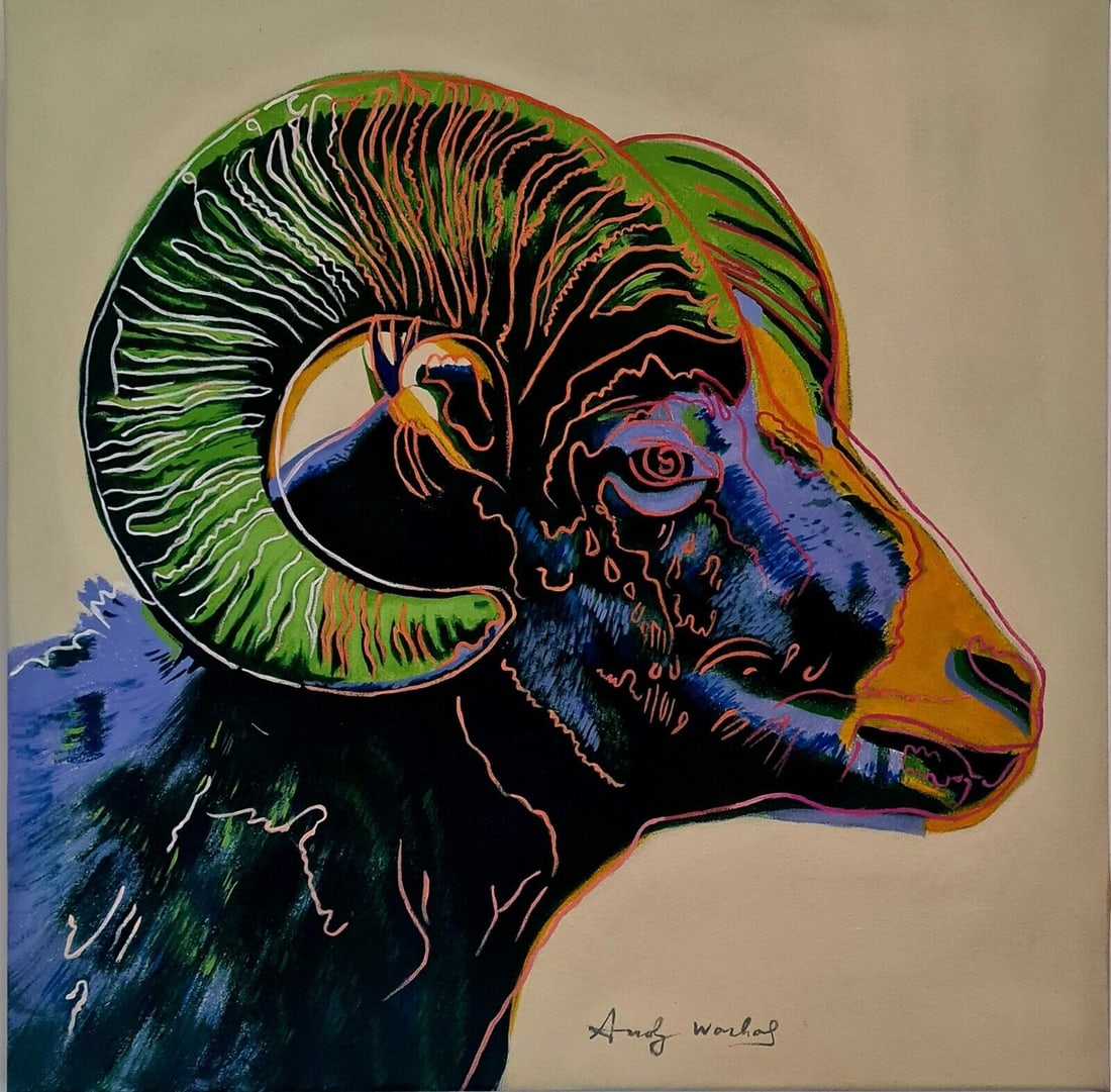 Andy Warhol's 10 endangered species. Oil on canvas collection. 60x60cm In the style of (1 of 5)