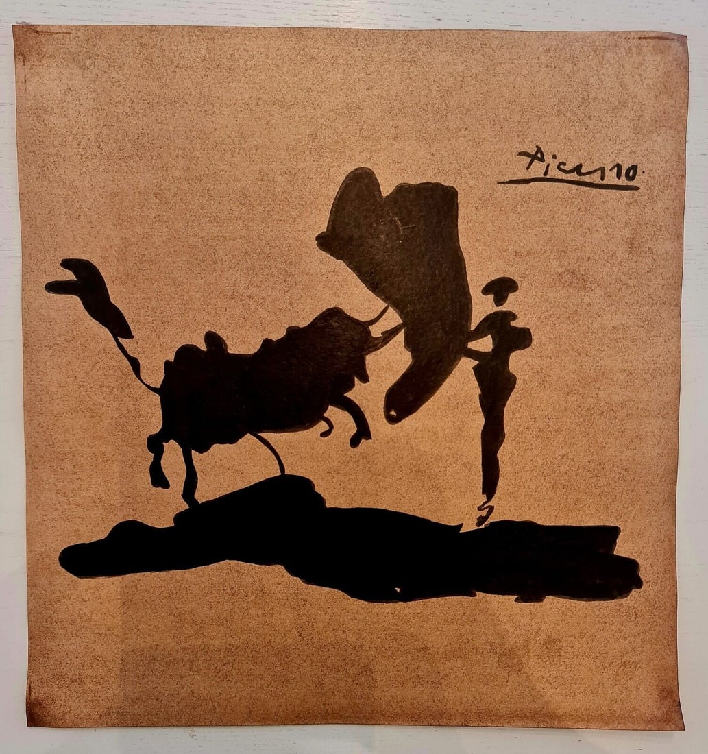 Pablo Picasso (Drawing on cardboard) 35cm x 33cm In the style of In the style of: In the style of Pablo Picasso (25 October 1881 - 8 April 1973) was a Spanish painter, sculptor, printmaker, ceramicist and theatre designer who spent most of his adult life in France. Regarded as one 