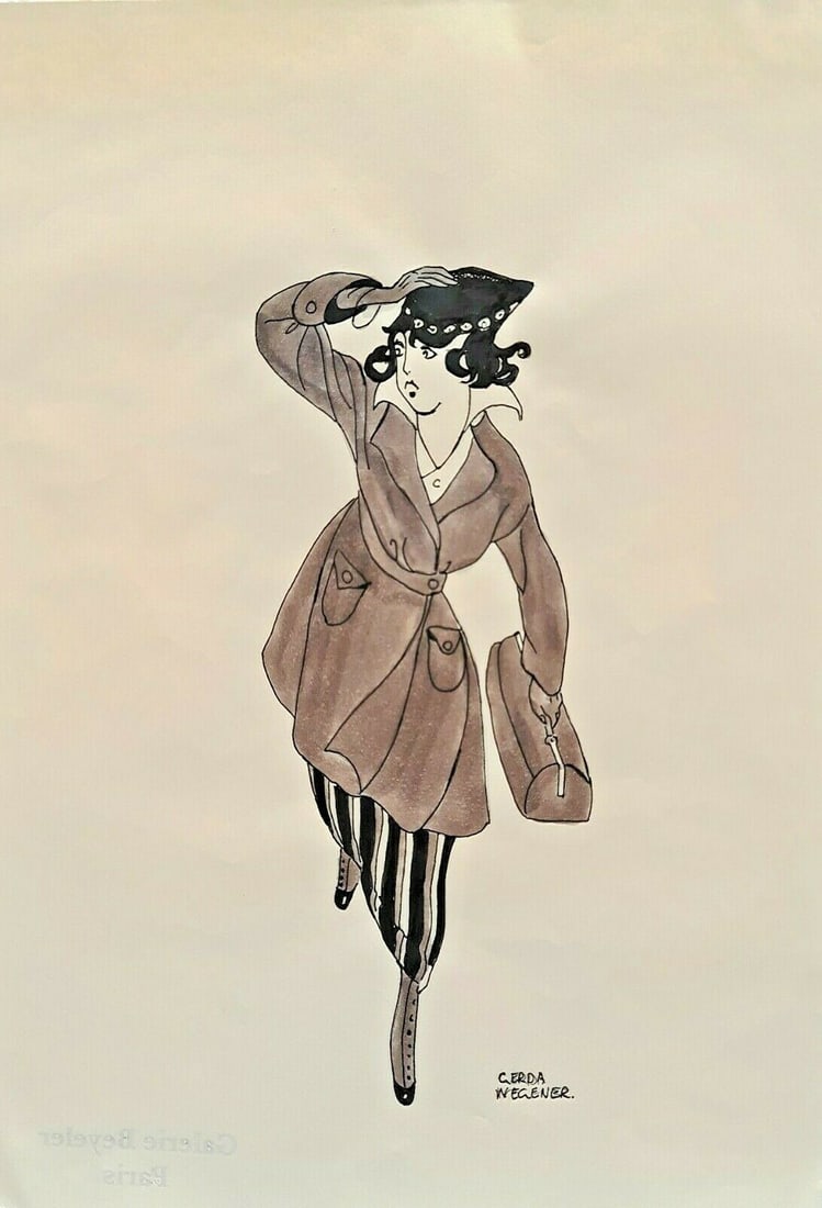 Gerda Wegener (Drawing on paper) In the style of: In the style of Gerda Wegener (15 March 1886 - 28 July 1940) was a Danish illustrator and painter. Wegener is known for her fashion illustrations and later her paintings that pushed the boundaries her