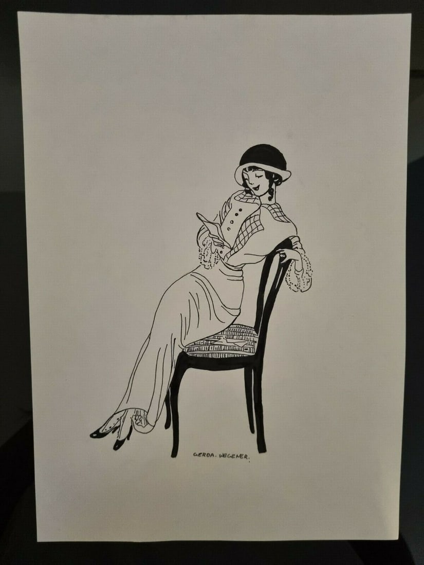 Gerda Wegener (Drawing on paper) In the style of: In the style of Gerda Wegener (15 March 1886 - 28 July 1940) was a Danish illustrator and painter. Wegener is known for her fashion illustrations and later her paintings that pushed the boundaries her