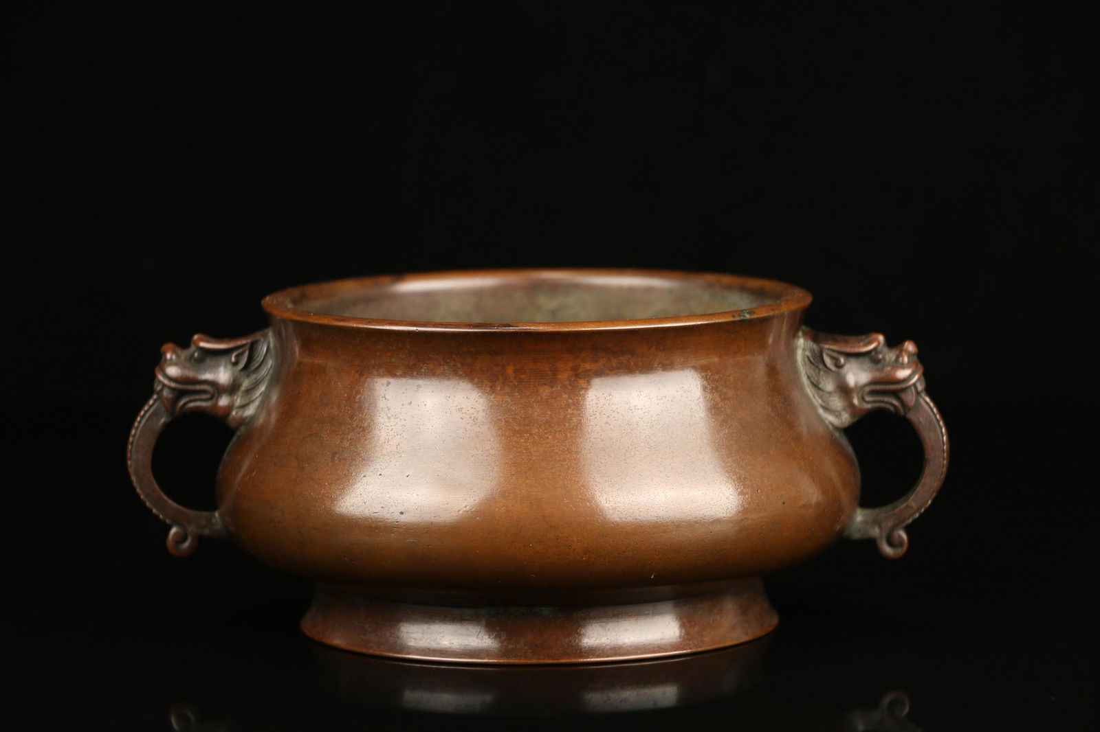 Chinese Bronze Double Dragon Ear Incense Burner (1 of 9)