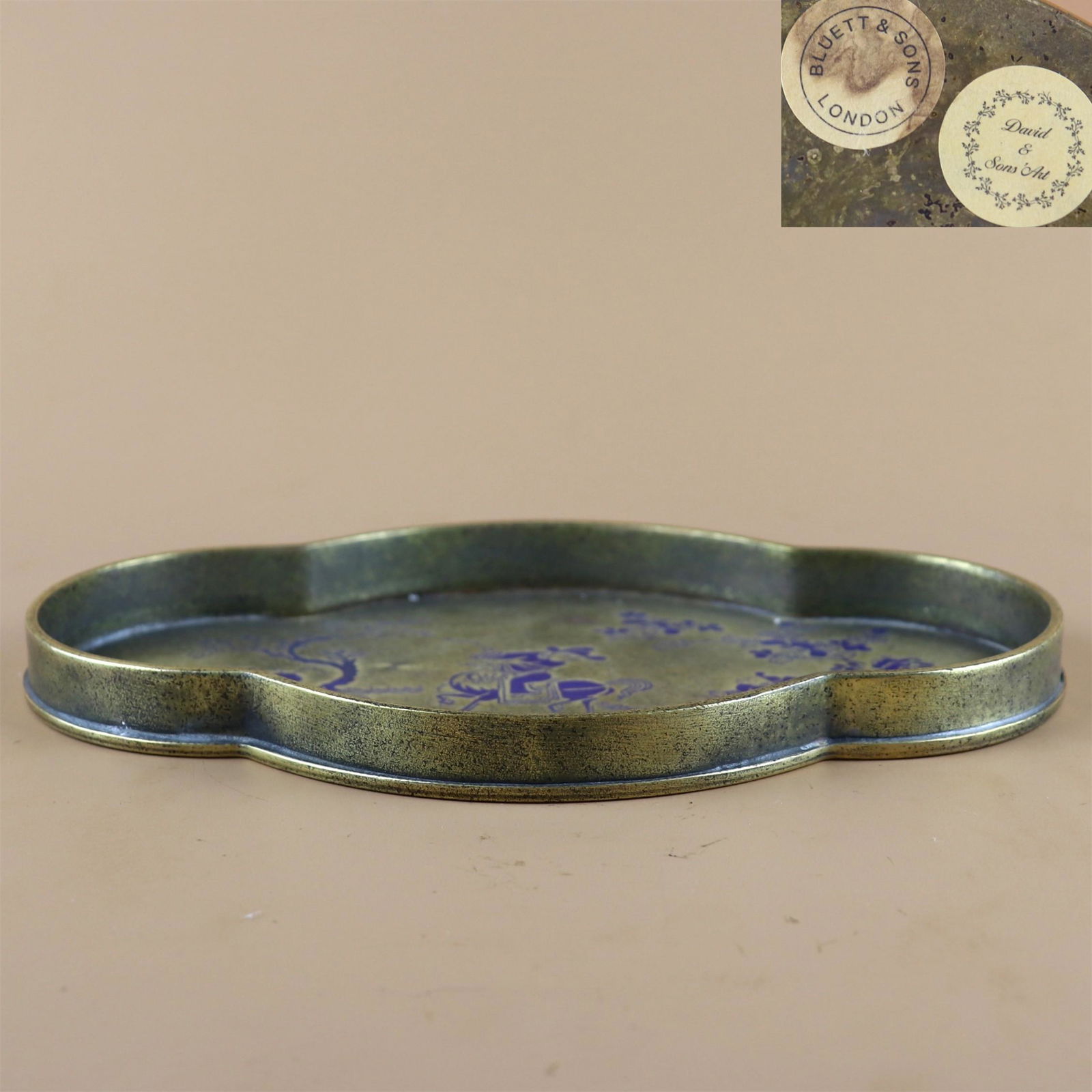 A Chinese Bronze Plate with Figure and Story (1 of 9)