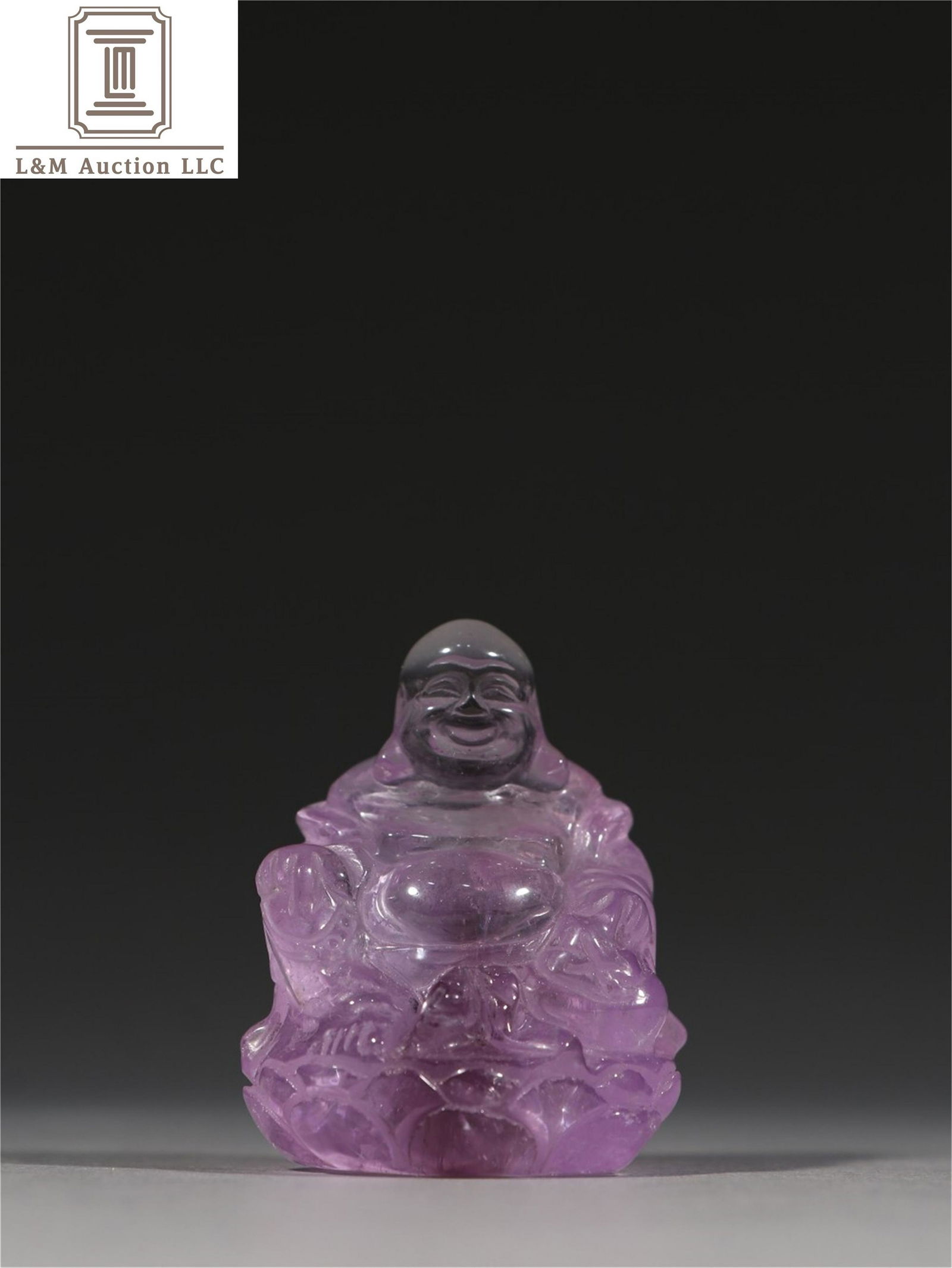 A Chinese Carved Rock Crystal Maitreya Buddha Statue (1 of 9)