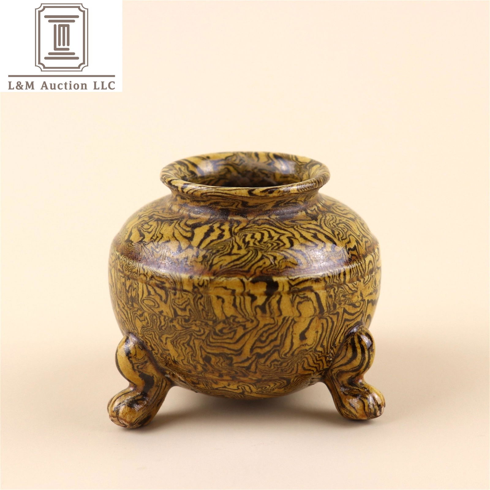 A Chinese Yellow Glazed Tripod Porcelain Incense Burner (1 of 8)