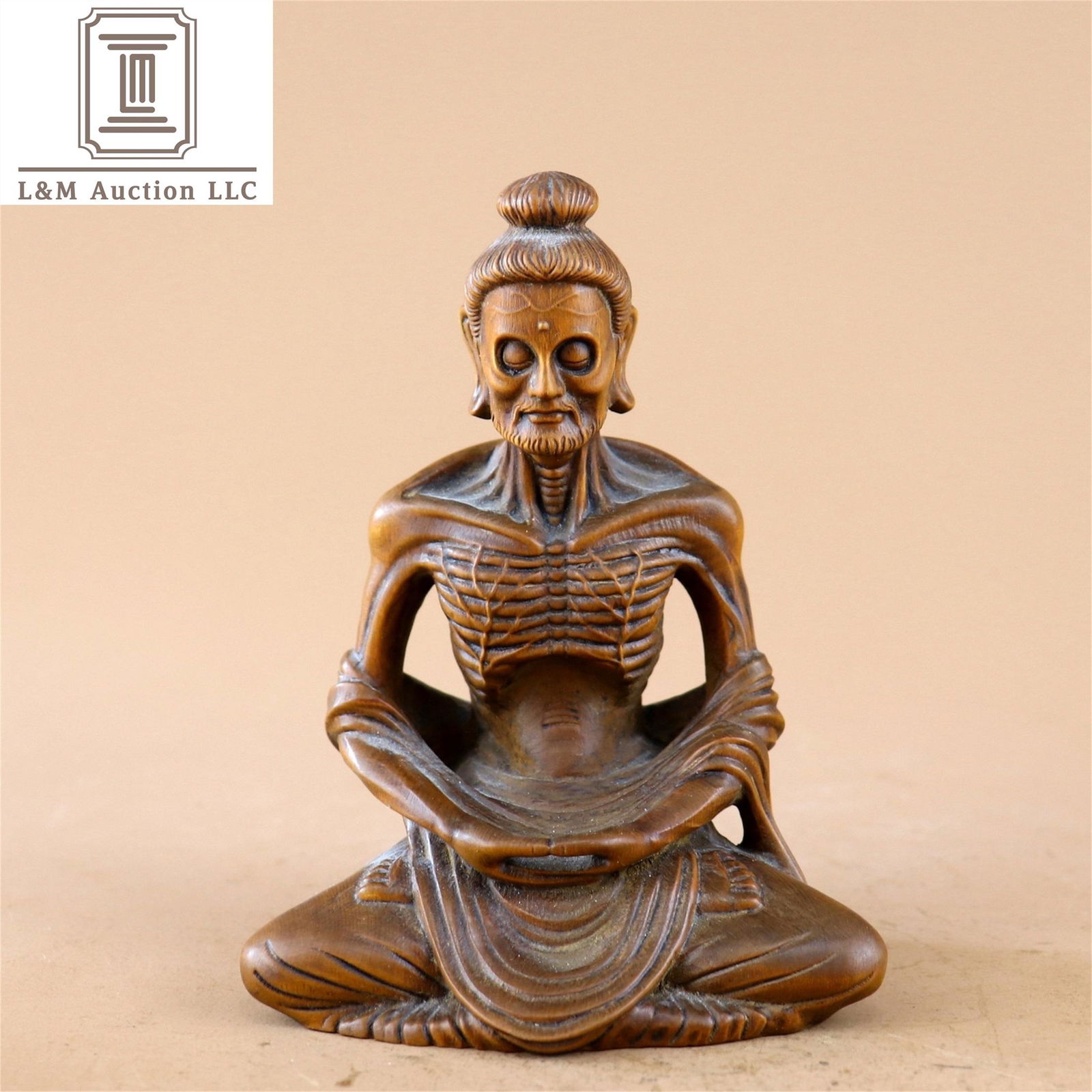 A Chinese Carved Boxwood Buddha Statue (1 of 6)