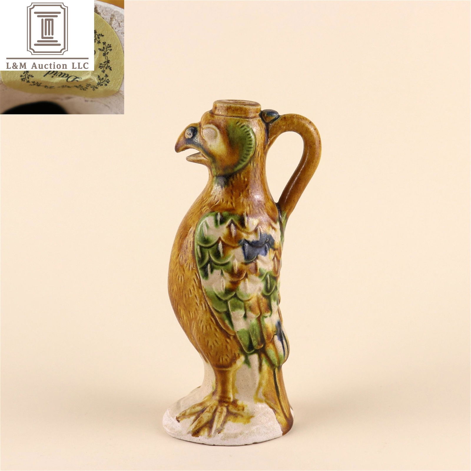 A Chinese San-Cai Glazed Porcelain Parrot Shaped Jar (1 of 9)