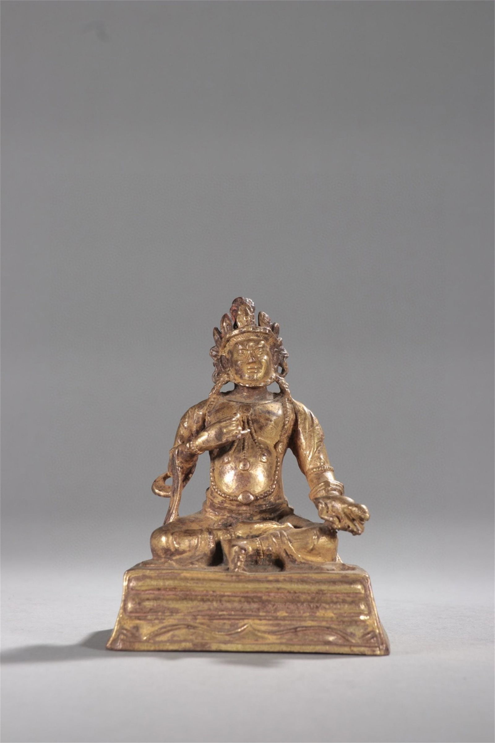 A Chinese Gilt Bronze God of Wealth Buddha Statue (1 of 9)