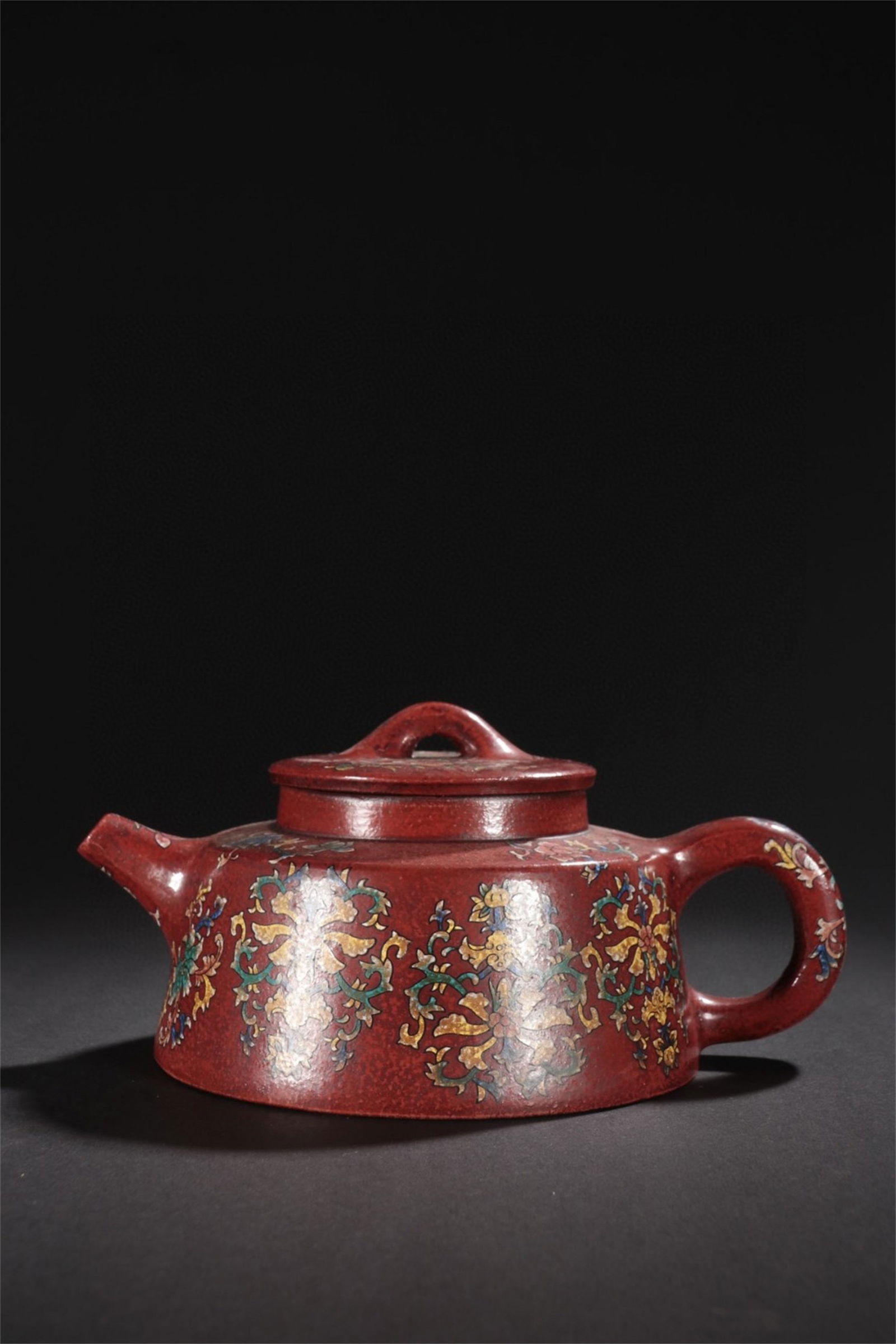 A Chinese Yixing Zisha Teapot with Flower Pattern (1 of 9)