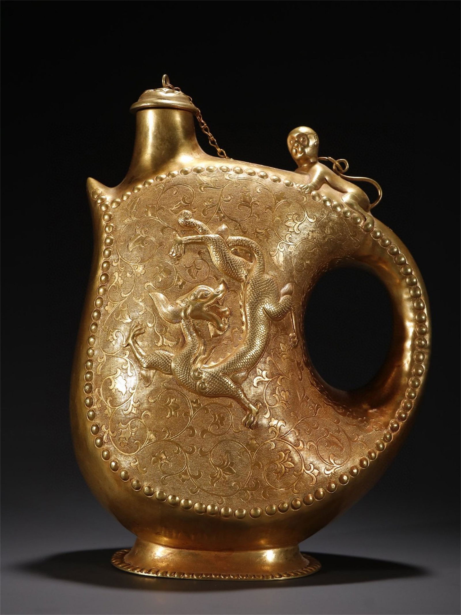 A Chinese Gilt Bronze Dragon Patterned Jar (1 of 9)