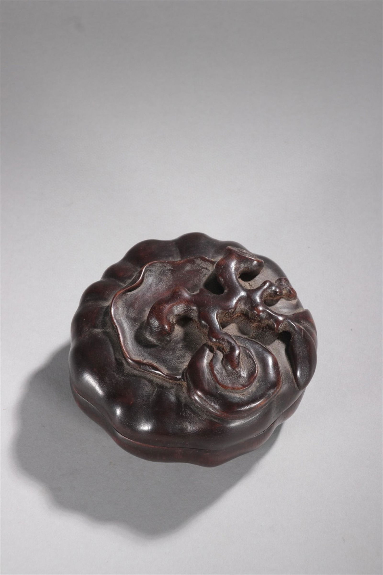 A Chinese Carved Agarwood Lidded Box (1 of 9)