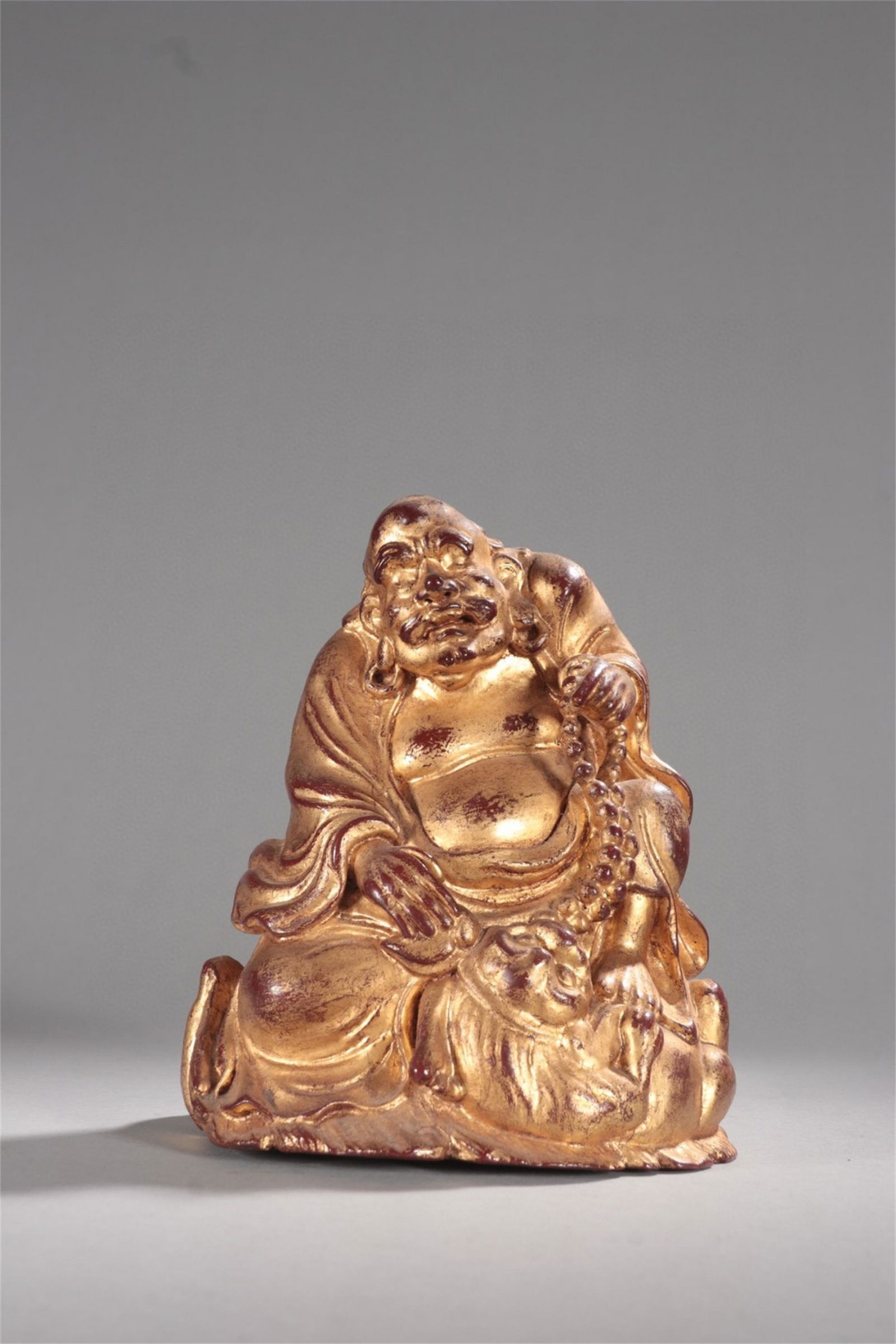 A Chinese Carved Bamboo Lohan Statue (1 of 9)