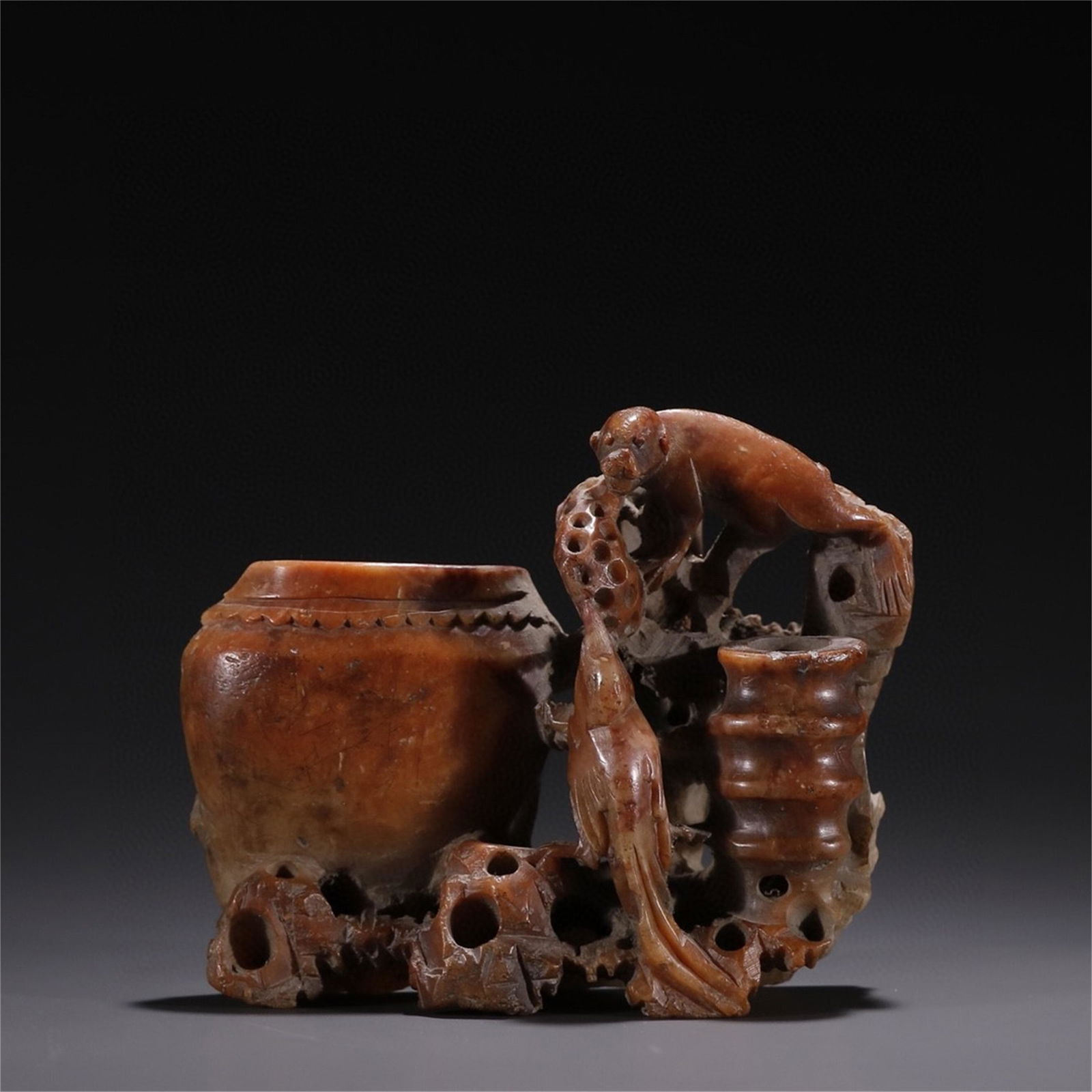 A Chinese Shoushan Stone Decoration with Beast (1 of 9)